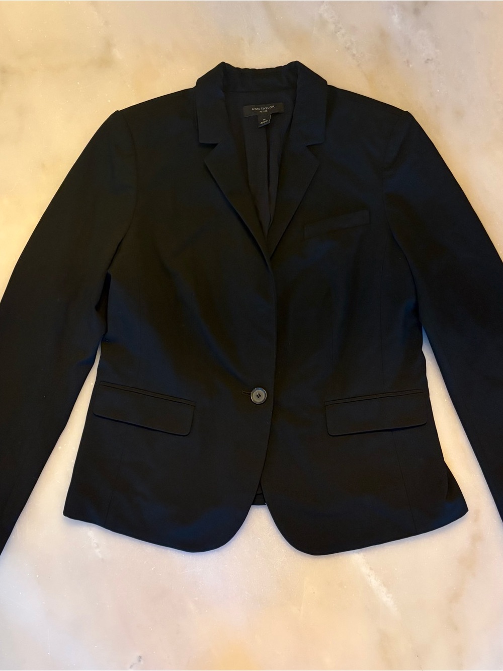 Ann Taylor Black Single-Button Tailored Blazer